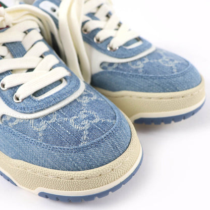 Gucci Reweb Leather GG Denim Low Cut Sneakers Indigo Blue White
