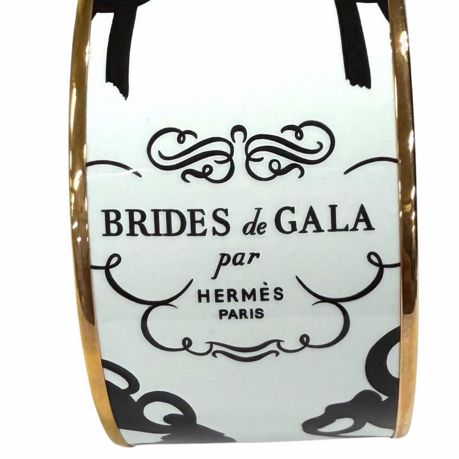 Hermes Brides de Gala Tattoo Pink Gold Bangle White Black XL Bracelet