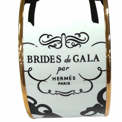 Hermes Brides de Gala Tattoo Pink Gold Bangle White Black XL Bracelet