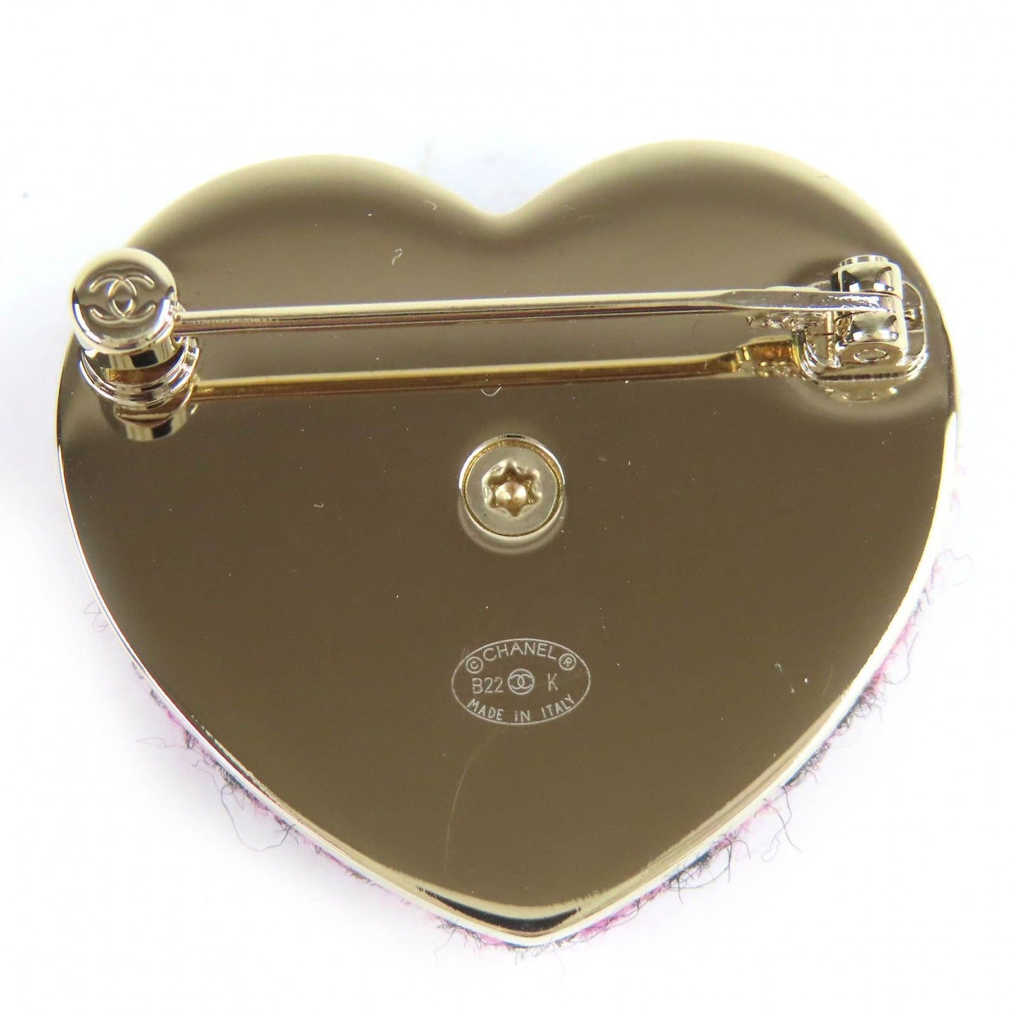 Chanel CC Logo Heart Brooch