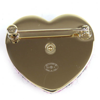 Chanel CC Logo Heart Brooch