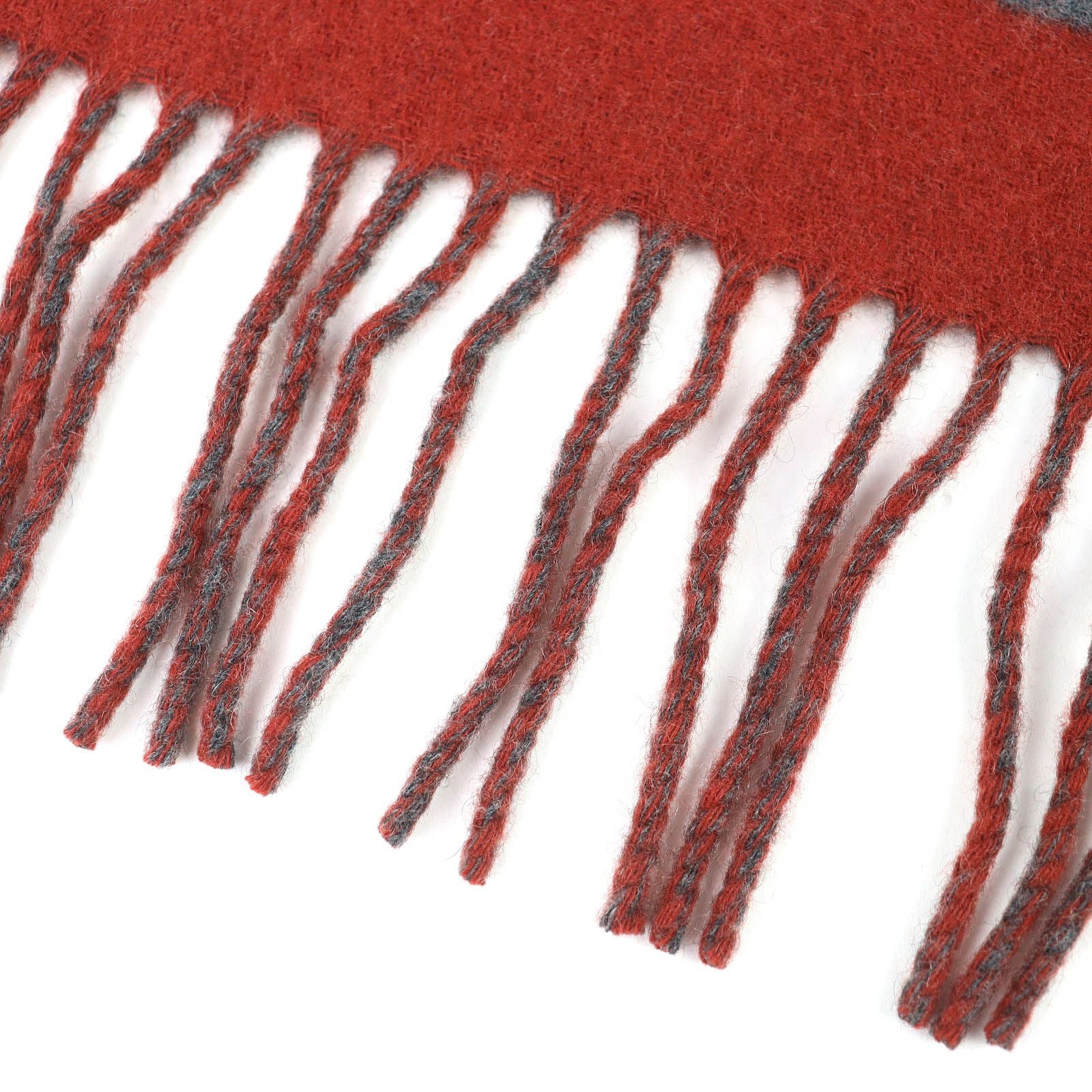 Hermes Grand Mall Cashmere Fringe Scarf Bicolor Brown Gray