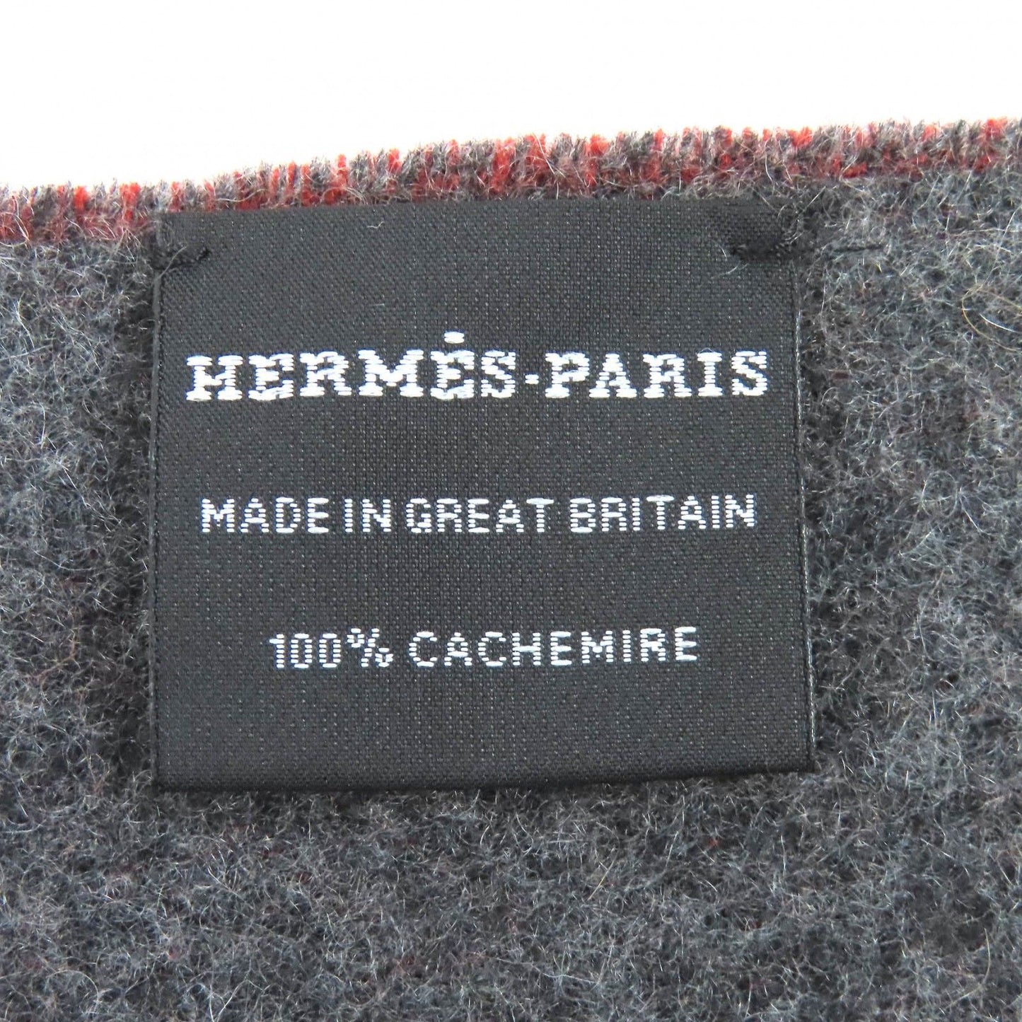Hermes Grand Mall Cashmere Fringe Scarf Bicolor Brown Gray