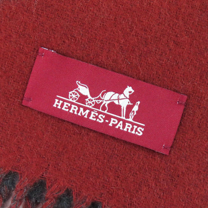 Hermes Grand Mall Cashmere Fringe Scarf Bicolor Brown Gray