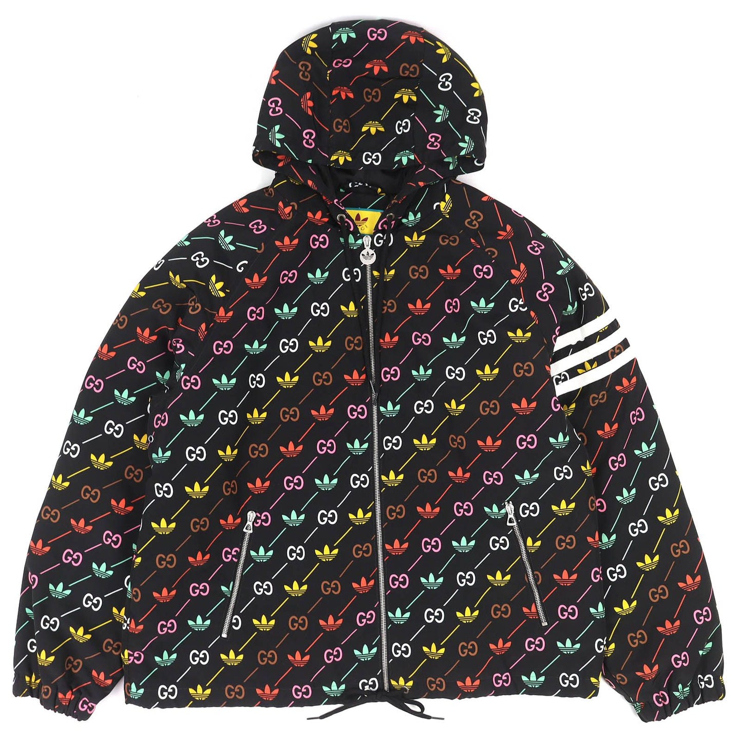 Gucci Adidas Trefoil Stripe Zip Jacket Black Multicolor 50