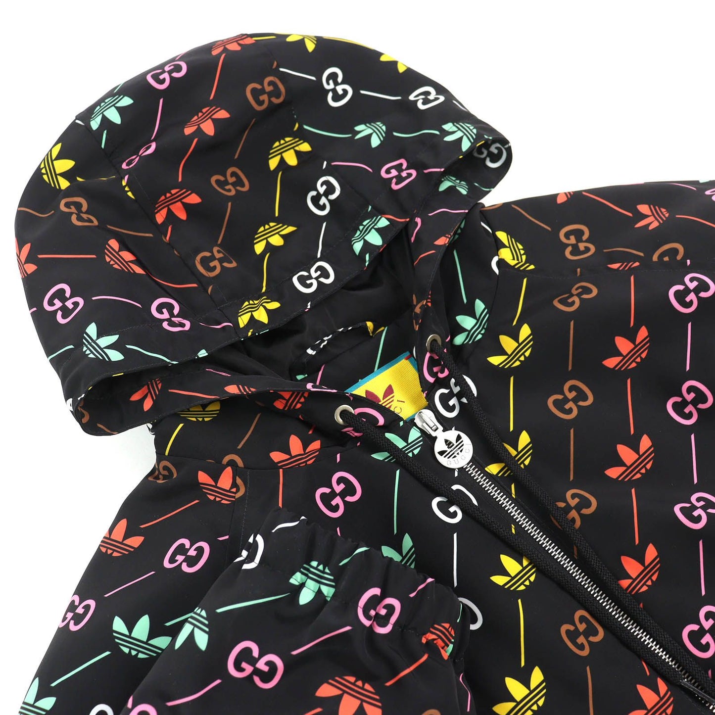 Gucci Adidas Trefoil Stripe Zip Jacket Black Multicolor 50