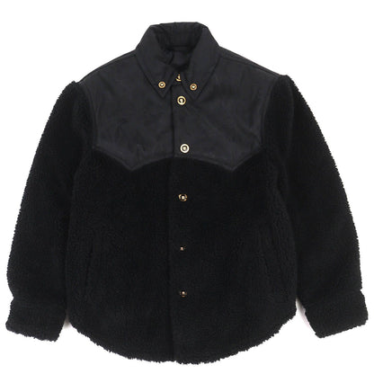 Versace Medusa Button Lining All Logo Pattern Boa Jacket Black 44 Hanger Garment