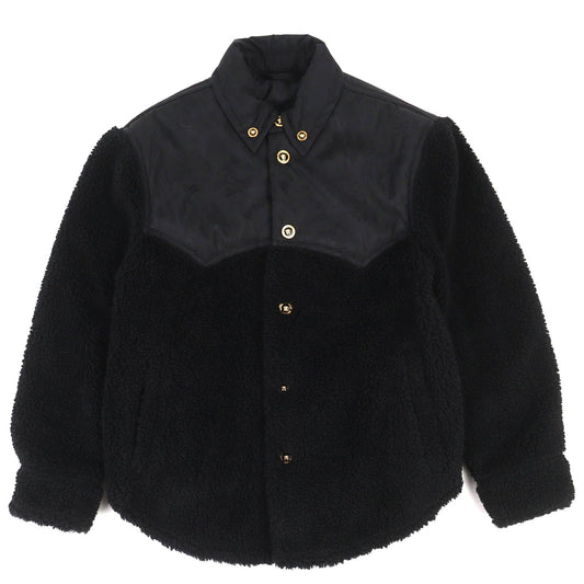 Versace Medusa Button Lining All Logo Pattern Boa Jacket Black 44 Hanger Garment