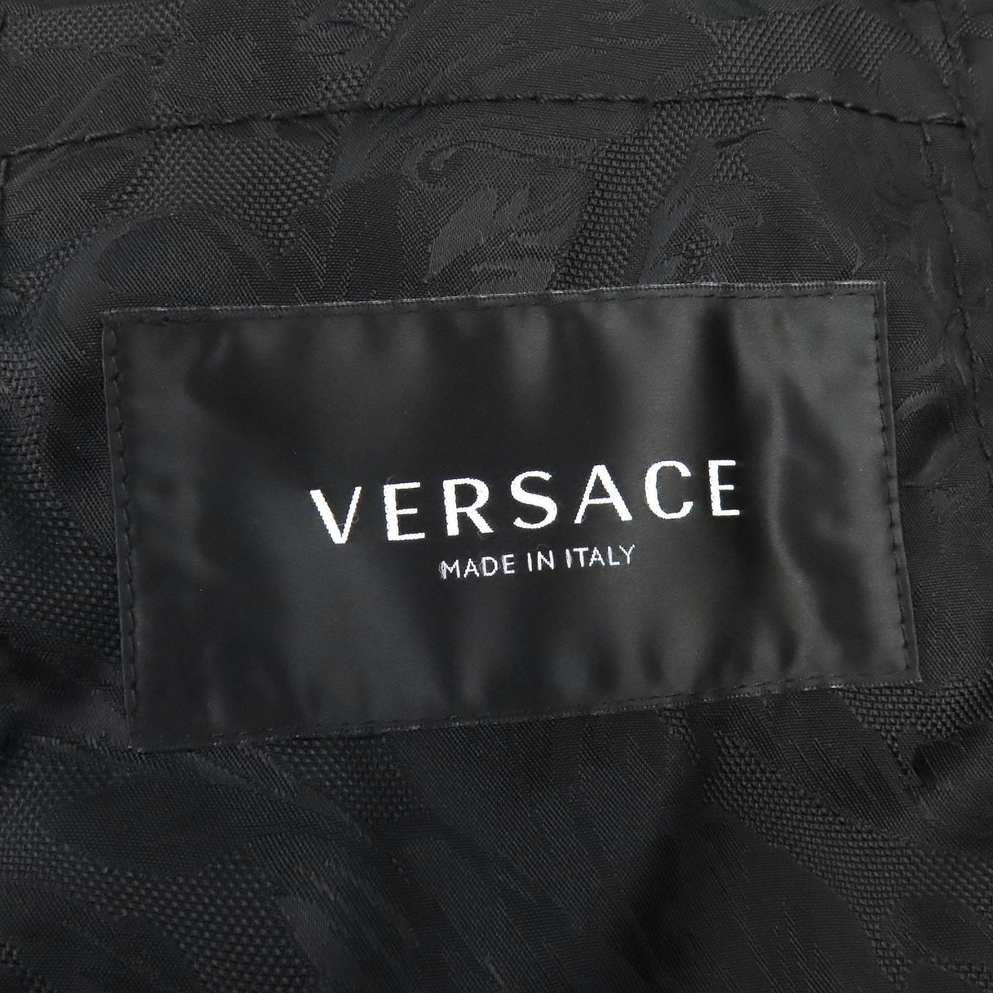Versace Medusa Button Lining All Logo Pattern Boa Jacket Black 44 Hanger Garment