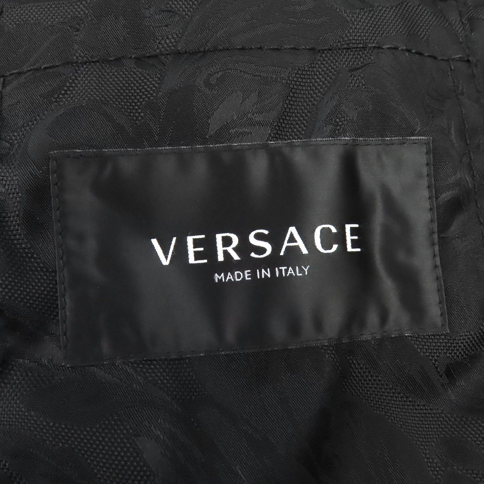Versace Medusa Button Lining All Logo Pattern Boa Jacket Black 44 Hanger Garment
