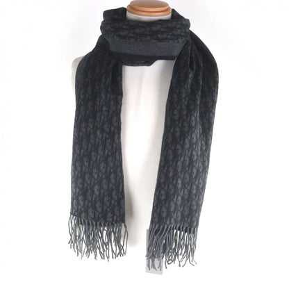 Dior Homme Silk 100% Oblique Logo All Over Pattern Large Shawl Fringe Scarf