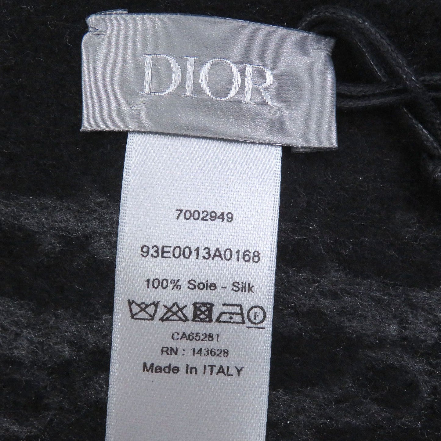 Dior Homme Silk 100% Oblique Logo All Over Pattern Large Shawl Fringe Scarf