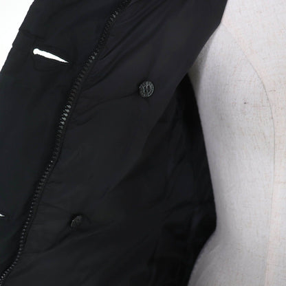 Moncler Garbet Logo Button Hooded Zip Up Jacket Coat Down Black 00
