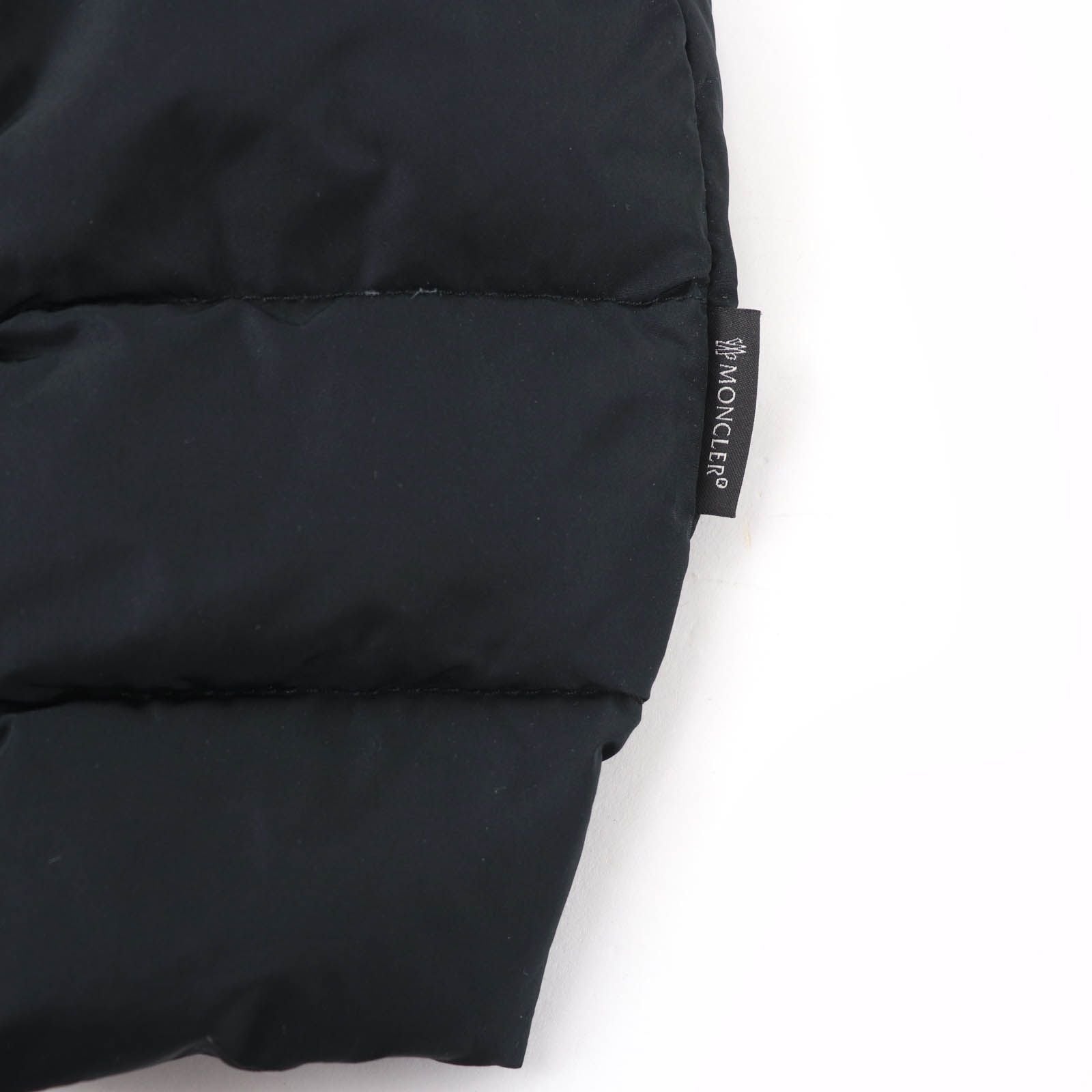 Moncler Garbet Logo Button Hooded Zip Up Jacket Coat Down Black 00