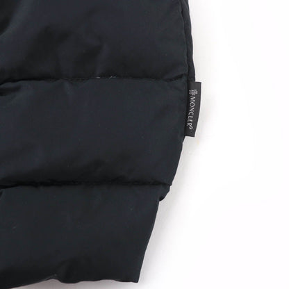 Moncler Garbet Logo Button Hooded Zip Up Jacket Coat Down Black 00