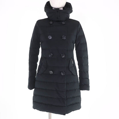 Moncler Garbet Logo Button Hooded Zip Up Jacket Coat Down Black 00