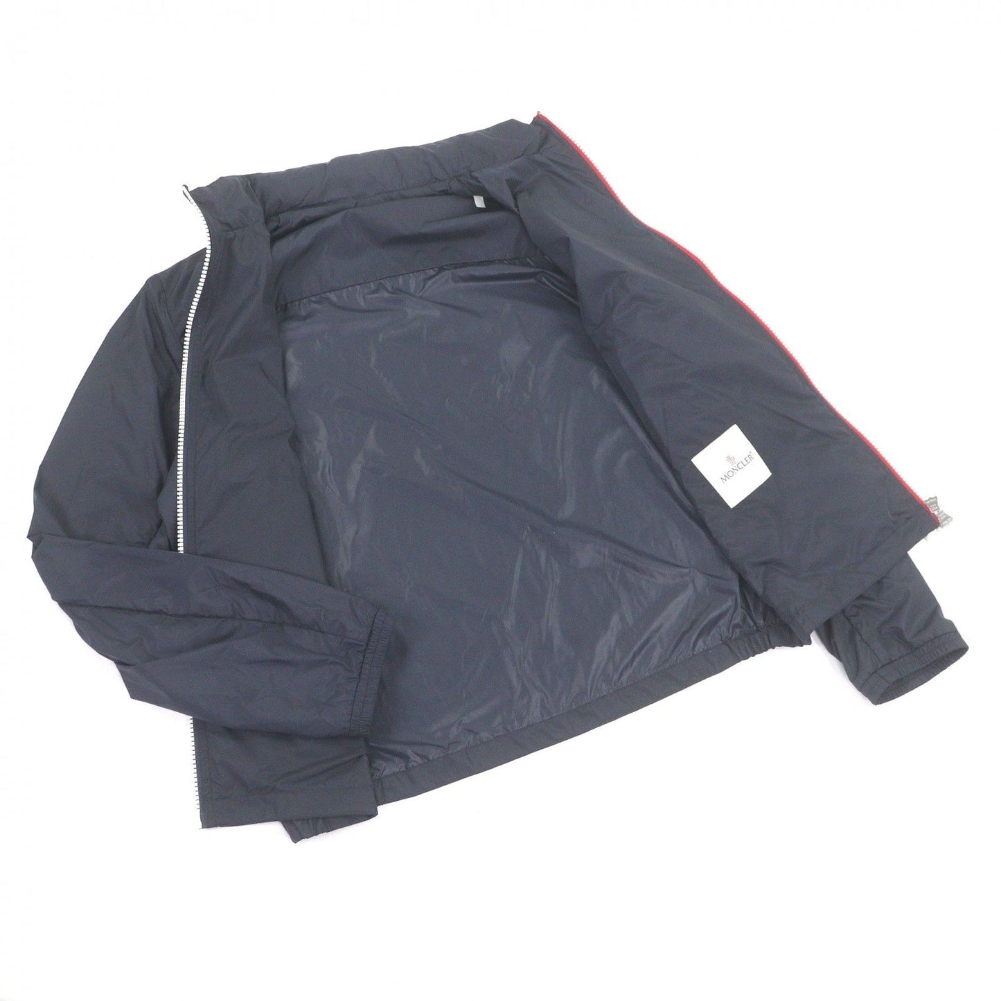 Moncler Keralle Giubbotto Logo Patch Hooded Tricolor Nylon Jacket Navy 4