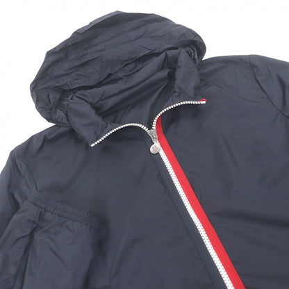Moncler Keralle Giubbotto Logo Patch Hooded Tricolor Nylon Jacket Navy 4