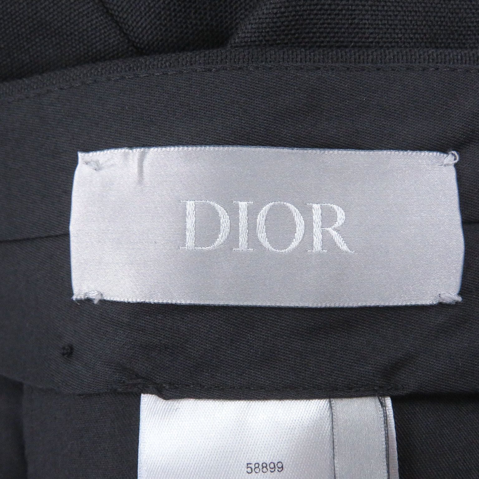Dior Homme Wool Mohair Pleated Trousers Pants Black 46