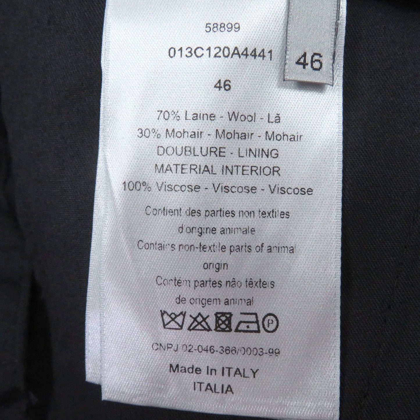 Dior Homme Wool Mohair Pleated Trousers Pants Black 46