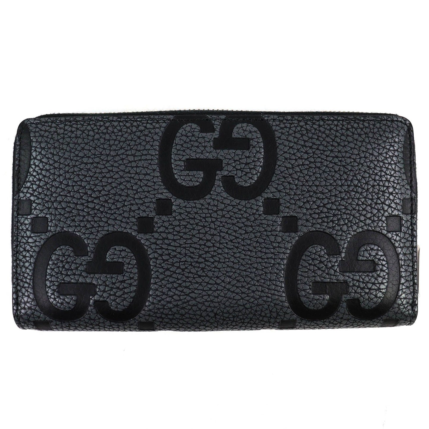 Gucci Maxi GG Zip Around Wallet Leather Gray Black Recommended