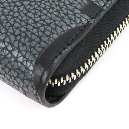 Gucci Maxi GG Zip Around Wallet Leather Gray Black Recommended