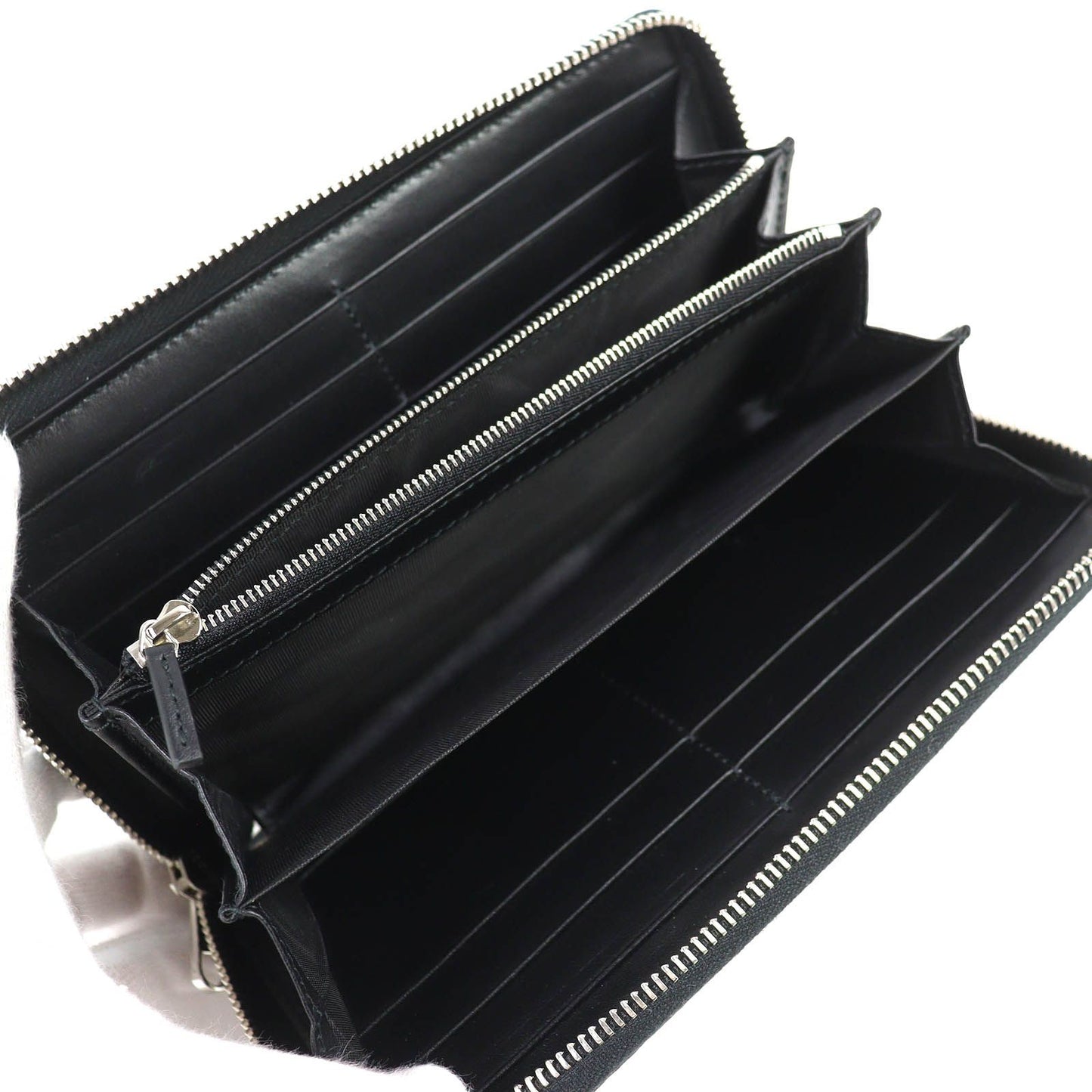 Gucci Maxi GG Zip Around Wallet Leather Gray Black Recommended