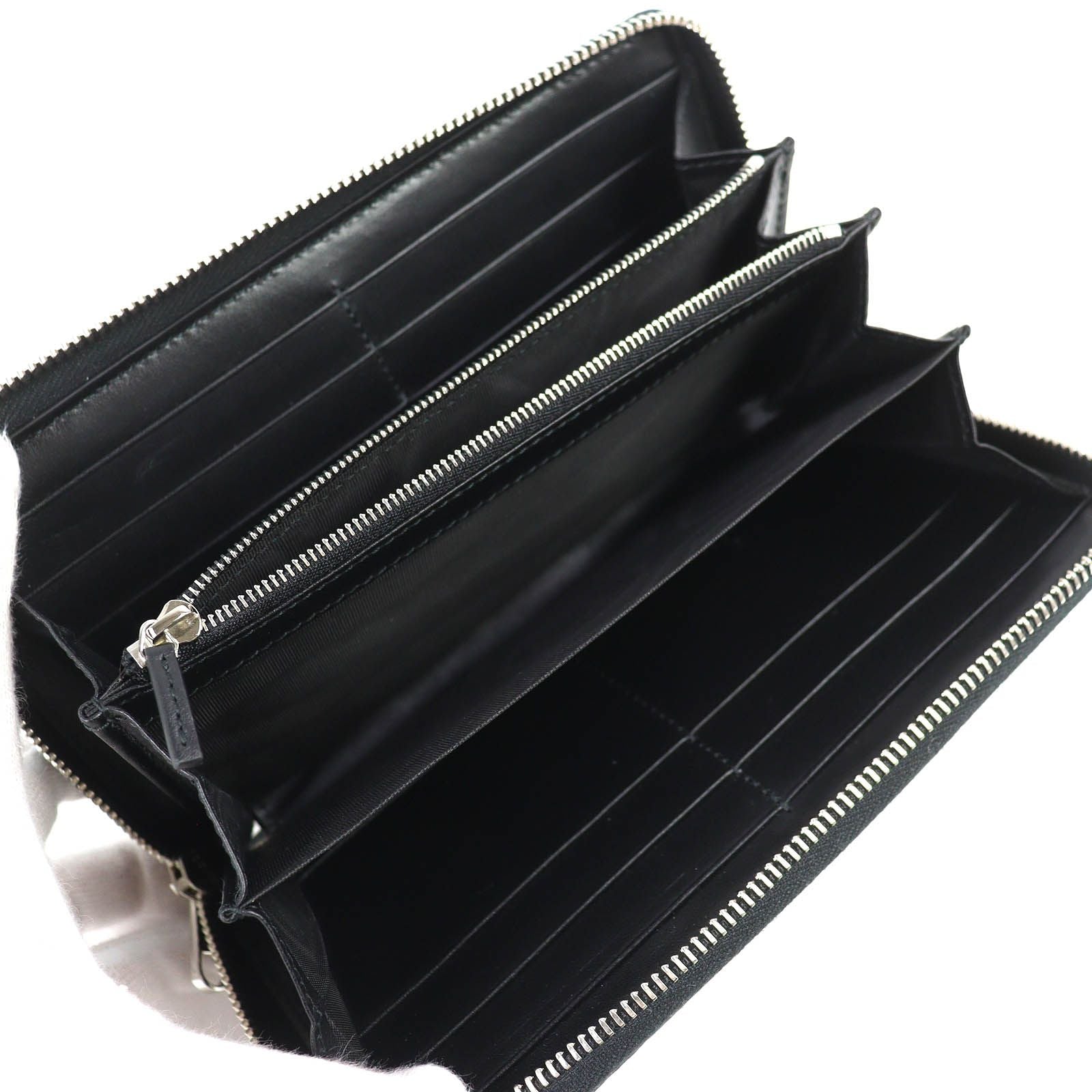 Gucci Maxi GG Zip Around Wallet Leather Gray Black Recommended