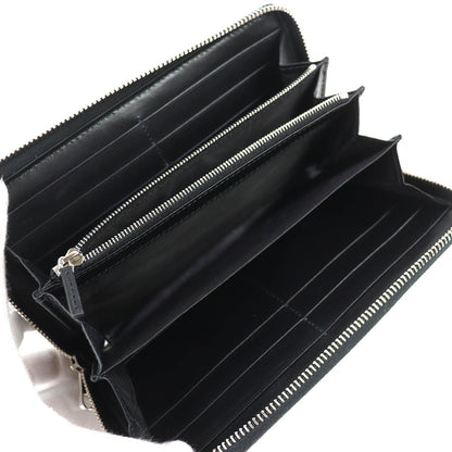 Gucci Maxi GG Zip Around Wallet Leather Gray Black Recommended