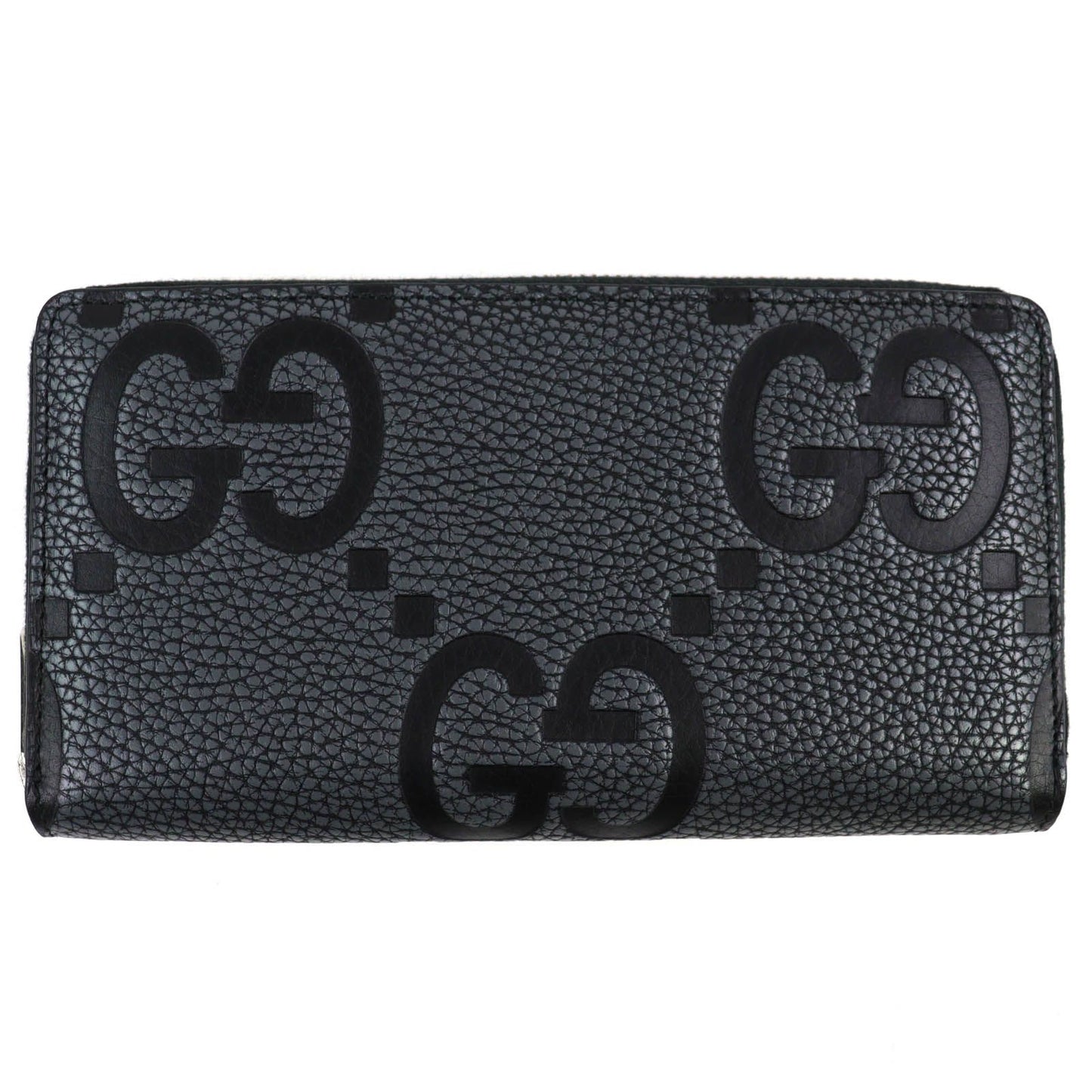 Gucci Maxi GG Zip Around Wallet Leather Gray Black Recommended