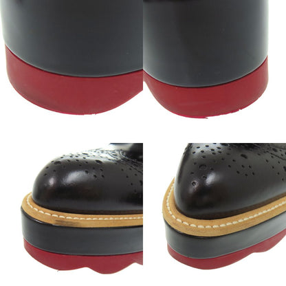 Prada Platform Thick Sole Wingtip 36.5 Leather Rubber Black Shoes Loafers