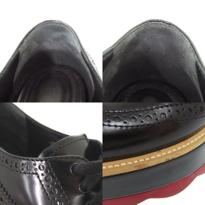 Prada Platform Thick Sole Wingtip 36.5 Leather Rubber Black Shoes Loafers