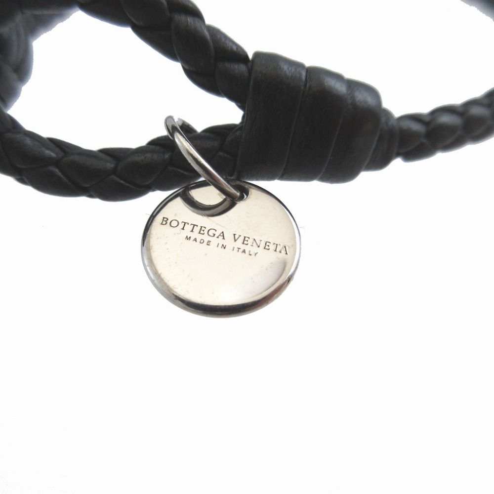Bottega Veneta Intrecciato Leather Black Bracelet