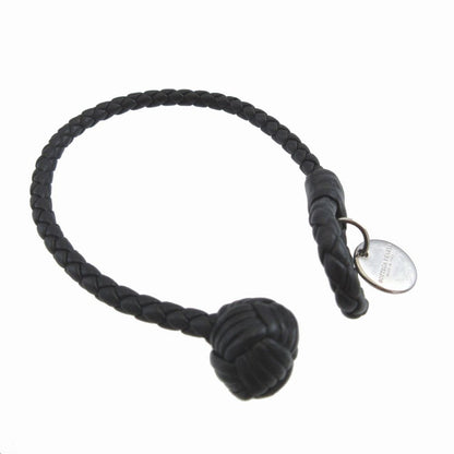 Bottega Veneta Intrecciato Leather Black Bracelet