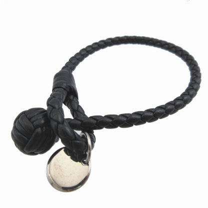 Bottega Veneta Intrecciato Leather Black Bracelet