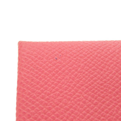 Hermes Calvi Veau Epsom Rose Azalea Silver Card Case Wallet