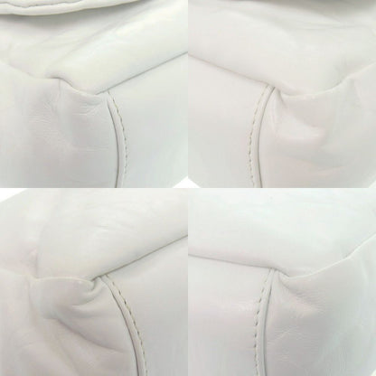 Balenciaga Monaco Sling Bag BB Logo Silver Calfskin Leather White