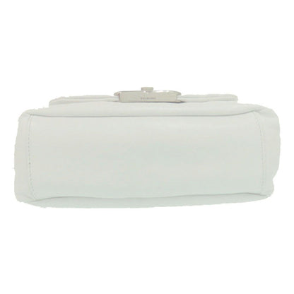 Balenciaga Monaco Sling Bag BB Logo Silver Calfskin Leather White