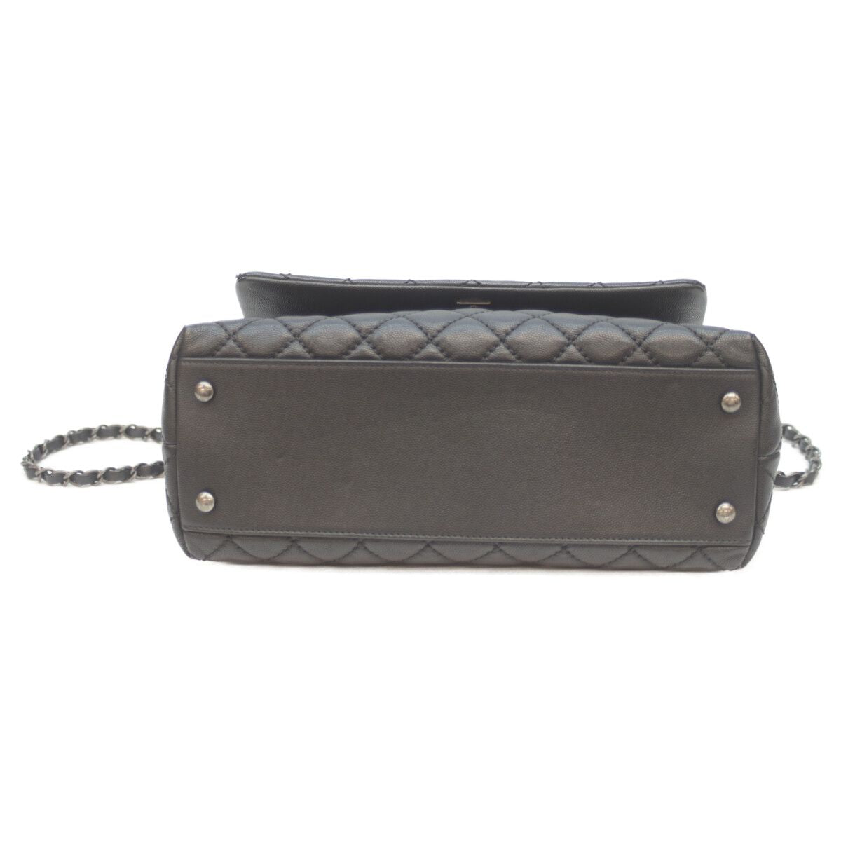 Chanel Black Silver Caviar Quilted Coco Handle 29 Handbag — view 5