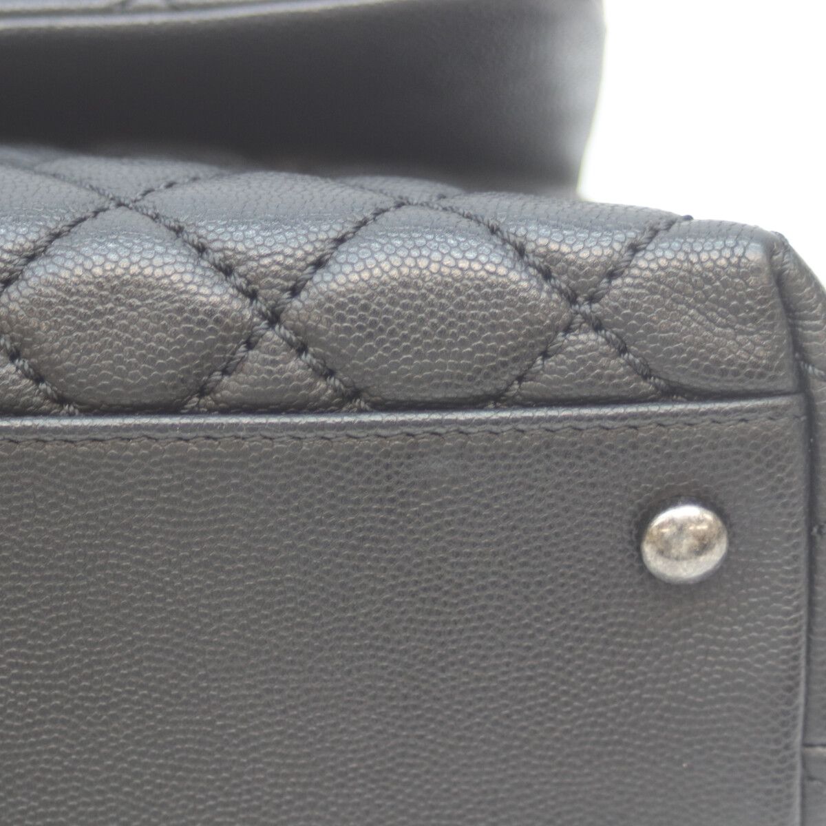 Chanel Black Silver Caviar Quilted Coco Handle 29 Handbag — view 6