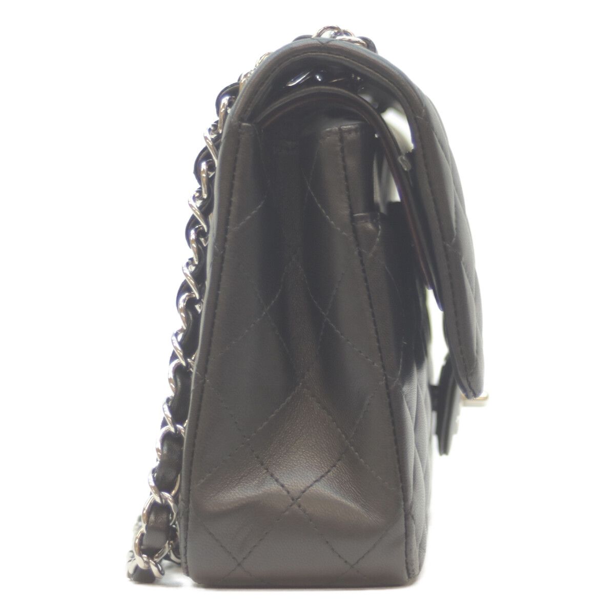 Chanel Black Lambskin Silver Double Flap Quilted 25 — view 4