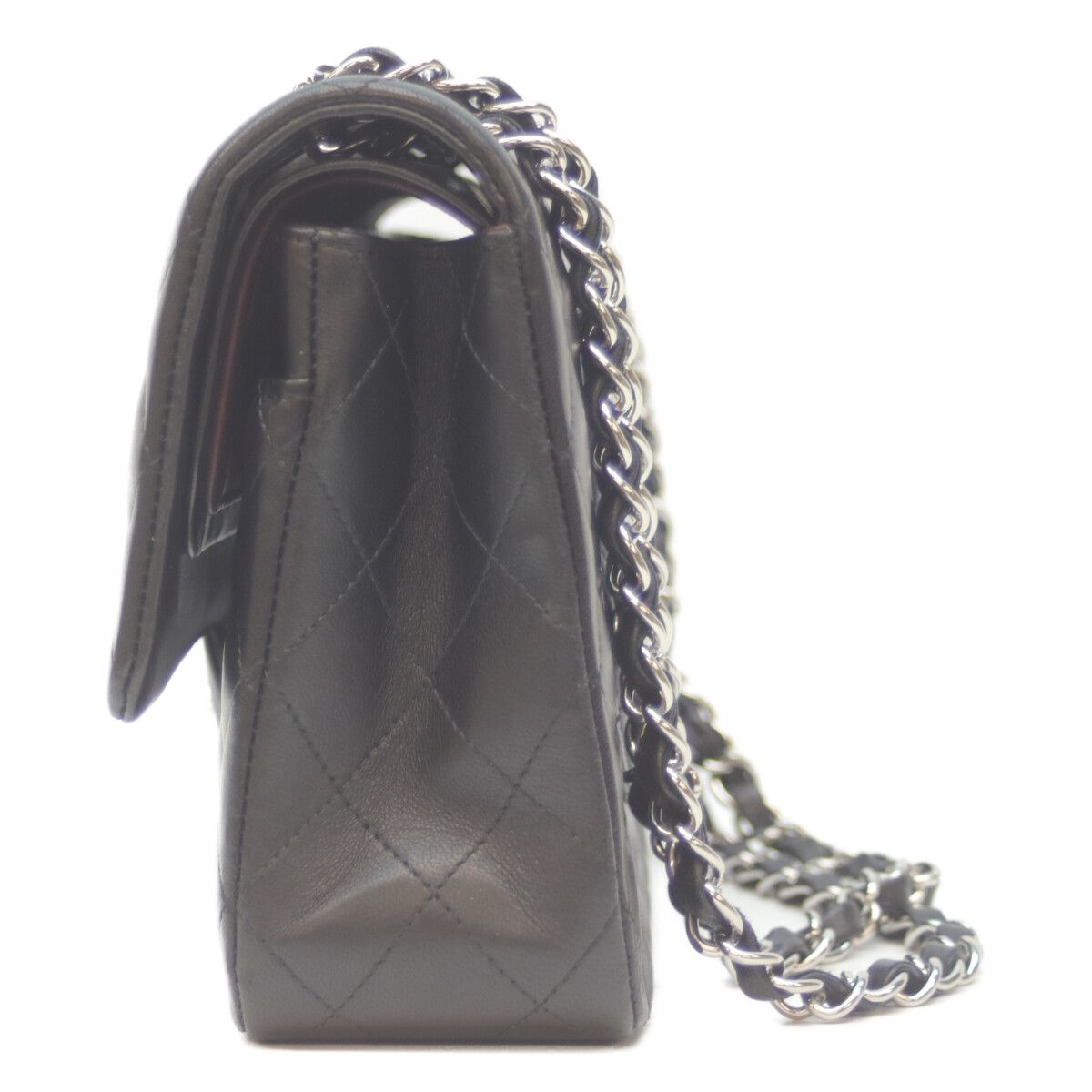 Chanel Black Lambskin Silver Double Flap Quilted 25 — view 2