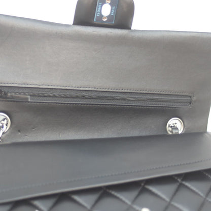 Chanel Black Lambskin Silver Double Flap Quilted 25 — view 7