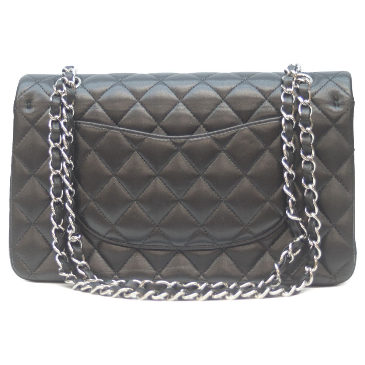 Chanel Black Lambskin Silver Double Flap Quilted 25 — view 3