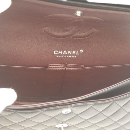 Chanel Black Lambskin Silver Double Flap Quilted 25 — view 9