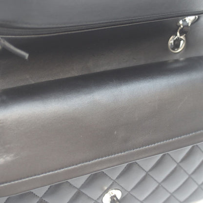 Chanel Black Lambskin Silver Double Flap Quilted 25 — view 8