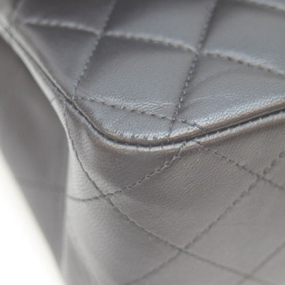 Chanel Black Lambskin Silver Double Flap Quilted 25 — view 6