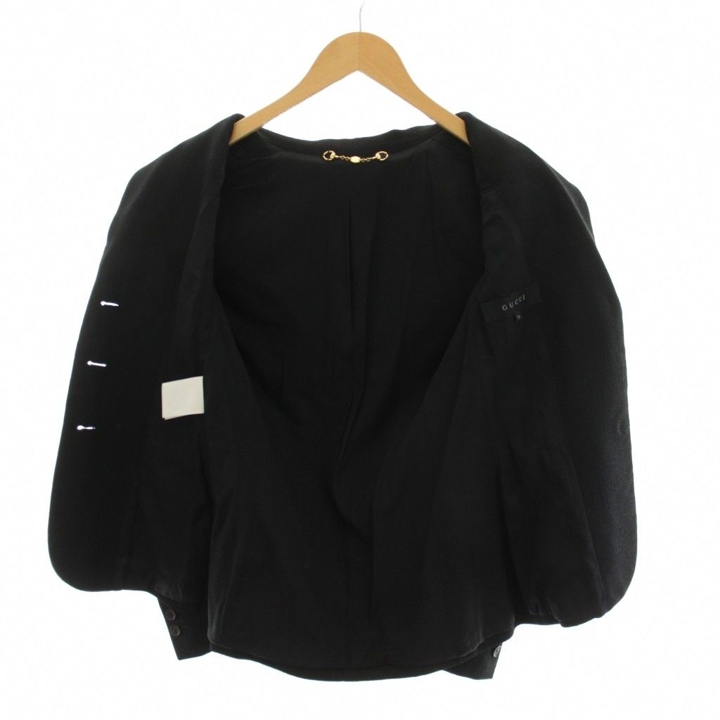 Gucci Suit Set Top and Bottom Tailored Jacket Tight Skirt Knee Length 36 Black