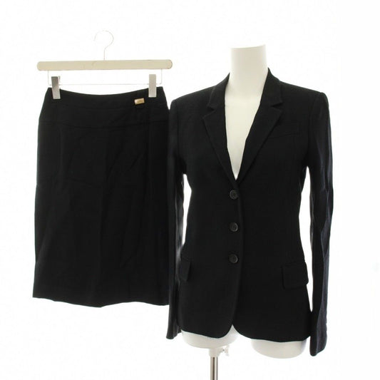 Gucci Suit Set Top and Bottom Tailored Jacket Tight Skirt Knee Length 36 Black