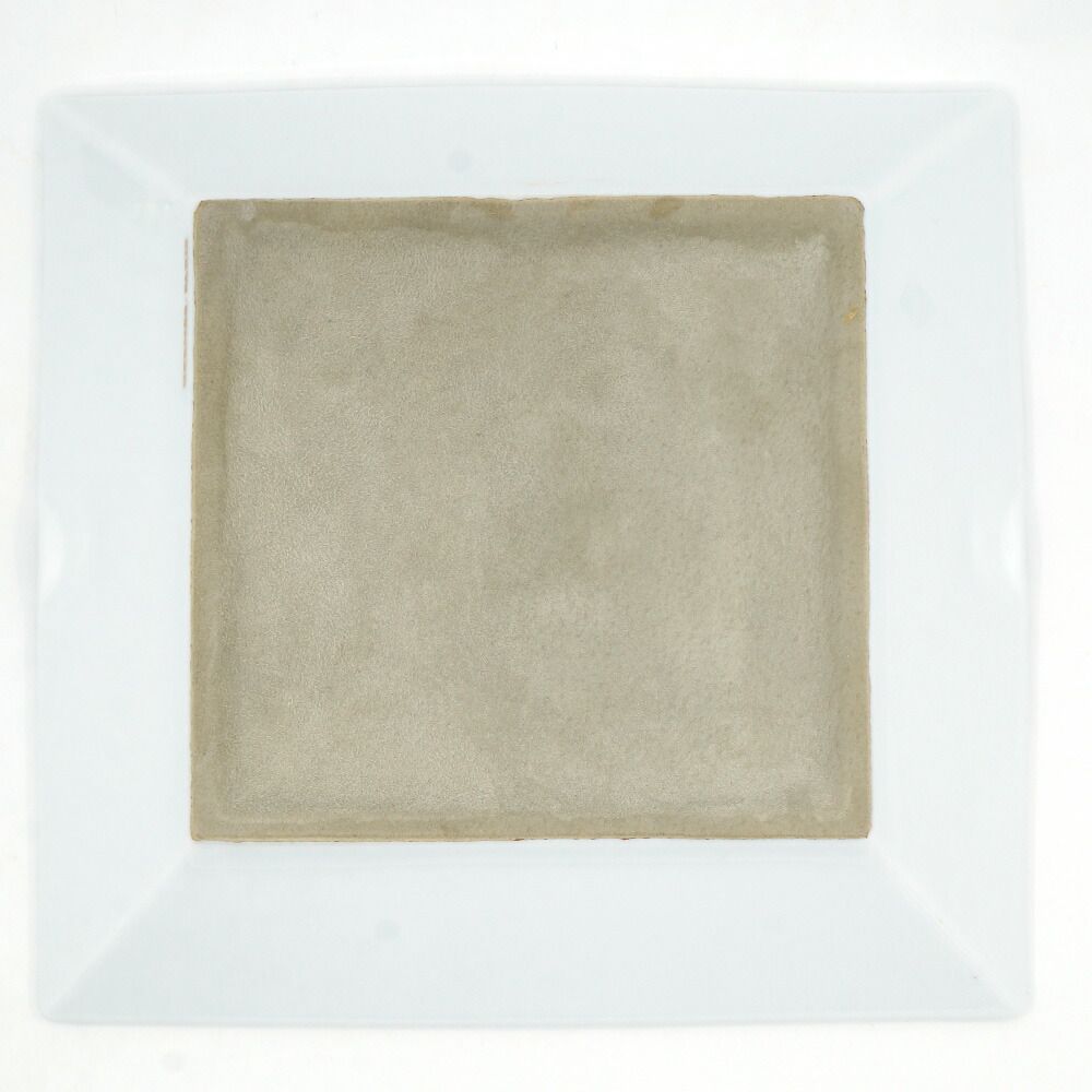 Hermes Ashtray Plate Chaine D'ancre White Silver Square Small Ceramic — view 2